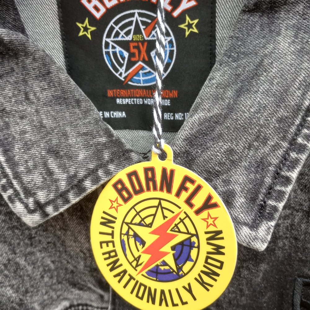 BORN FLY Embroidered Denim Jacket - Picture 10 of 16